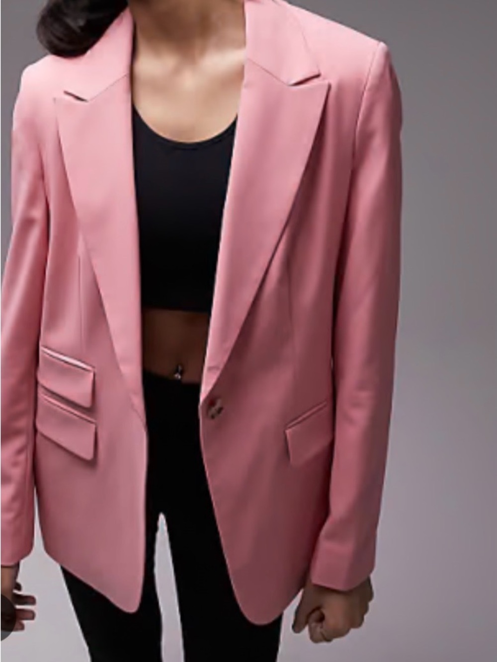 Topshop Pink Single-Button Blazer